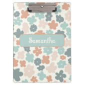 Boho retro pastel flower print klembord (Voorkant)