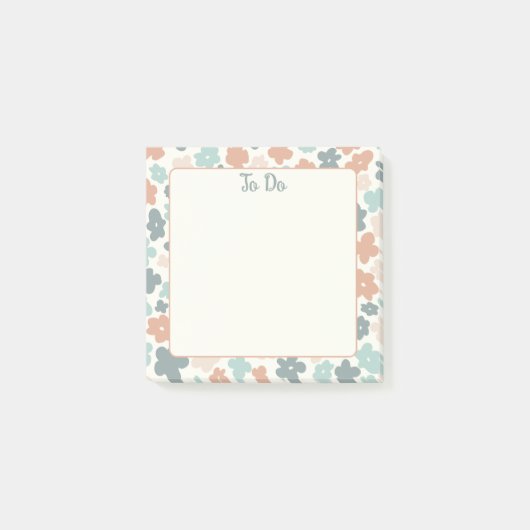 Boho retro pastel flower print post-it® notes (Voorkant)