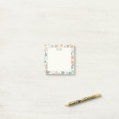 Boho retro pastel flower print post-it® notes (Op bureau)