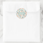 Boho retro pastel flower print ronde sticker (Tas)
