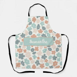 Boho retro pastel flower print schort