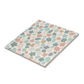 Boho retro pastel flower print tegeltje (Zijkant)