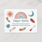 Boho Retro Rainbow Baby shower Diaper Raffle Enclo Informatiekaartje (Voorkant)