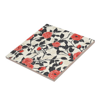 Boho Retro Roos Keramische Tegels Voor Keukenvloer Tegeltje