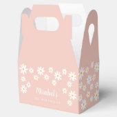 Boho Retro Roze Daisy Bloemen Wild Een 1e Verjaard Bedankdoosjes (Geopend)