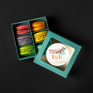 Boho Retro Summer Surf   Dank u wel Ronde Sticker