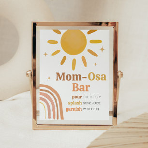 Boho Retro Sunshine Baby shower Moeder Osa Bar Poster