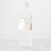 Boho Retro Sunshine Baby shower Waterfles Etiket (Achterkant)