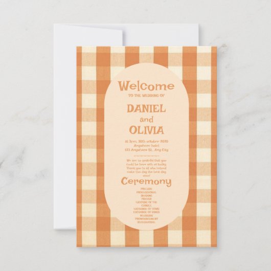 Boho Retro Super Colorful Wavy Wedding Programmes (Devant)