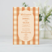Boho Retro Super Colorful Wavy Wedding Programmes (Debout devant)