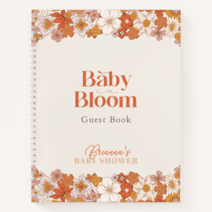 Boho Retro Super Floral Baby shower Livre d'or