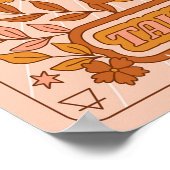 Boho Retro Taurus Zodiac Poster (Hoek)