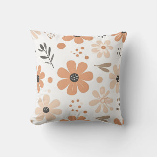 Boho Retro Terracotta Bloemrijke Esthetiek Kussen