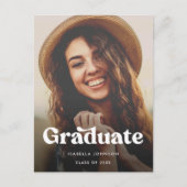 Boho Retro Typografie Foto Afstuderen Aankondigingskaart (Voorkant)