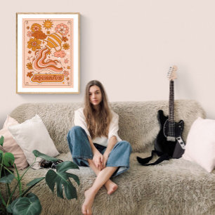 Boho Retro Waterman Dierenriem Poster