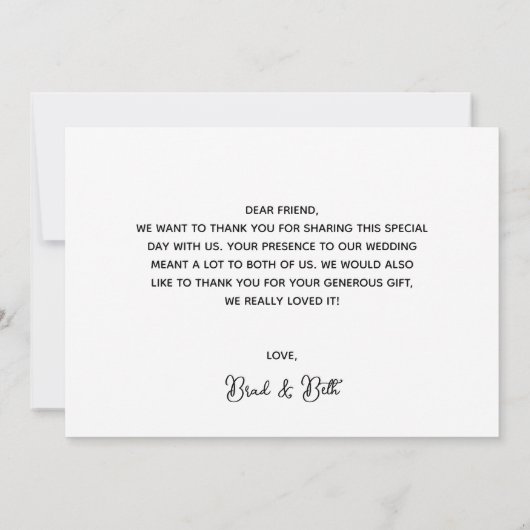 Boho Retro Wedding Hartelijk dank Aankondiging (Achterkant)