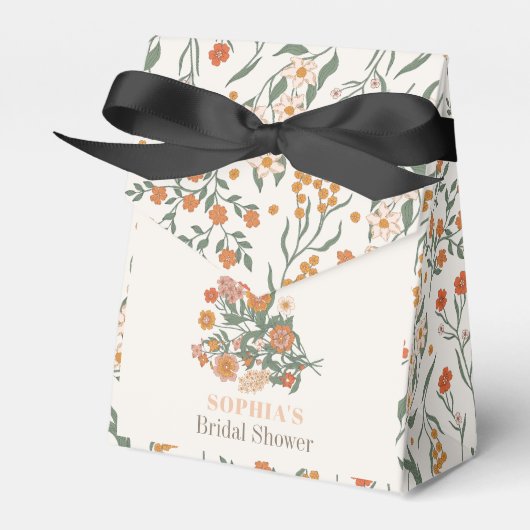 Boho Retro Wildflower Bridal Shower Bedankdoosjes (Voorkant Zijde)