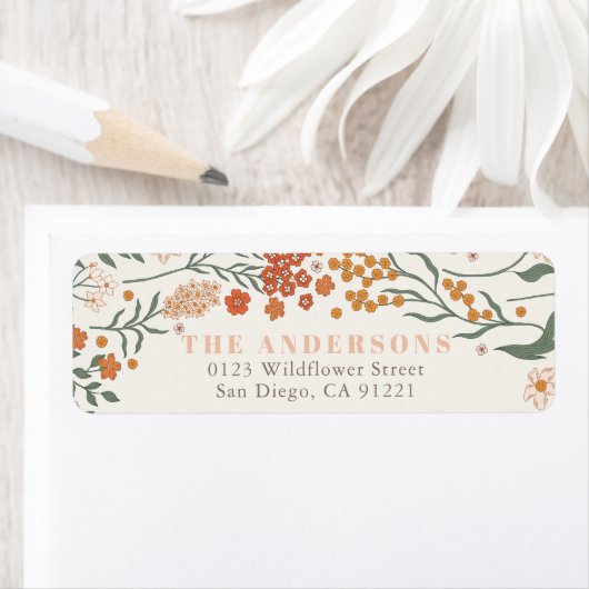 Boho Retro Wildflower Etiket (Insitu)