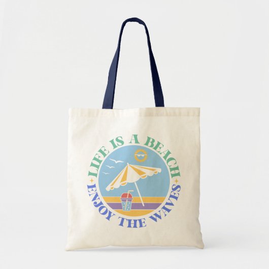 Boho Retro Zomer Quote Tote Bag (Voorkant)