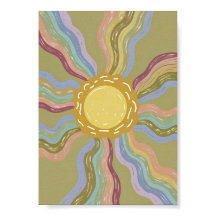 Boho Retro Zon & Gedempte Regenboogstralen Minimal