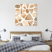 Boho Rock Leaf Botanische kunststijl Eenvoudig Mod Canvas Afdruk (Insitu (Slaapkamer))
