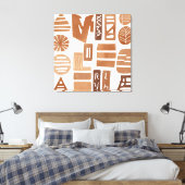 Boho Rock Leaf Botanische kunststijl Eenvoudig Mod Canvas Afdruk (Insitu (Slaapkamer))