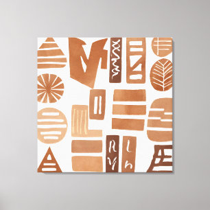 Boho Rock Leaf Botanische kunststijl Eenvoudig Mod Canvas Afdruk