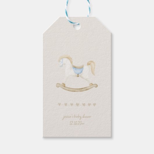 Boho  Rocking Horse Cowboy Baby shower Cadeaulabel (Voorkant)