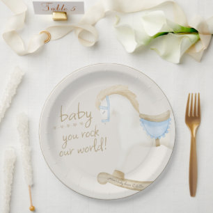 Boho  Rocking Horse Cowboy Baby shower Papieren Bordje