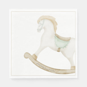 Boho Rocking Horse Cowboy Baby shower Sage Servet