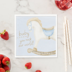 Boho Rocking Horse Cowboy Baby shower Servet