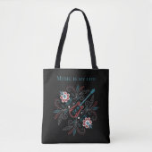 Boho Rock'n'Roll gitaar met bloemen Draagtas (Voorkant)