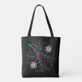 Boho Rock'n'Roll gitaar met bloemen Draagtas (Achterkant)