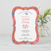 Boho Rode Bloemstuk Wilde Bloemen 30e 40e Verjaard