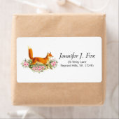 Boho  Rode Vos Roze Bloemen Rozen Etiket (Insitu)