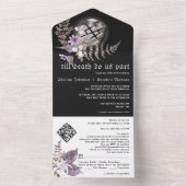 Boho Roest Gotische Viking Symbolen Wildflower Bru All In One Uitnodiging (Binnen)