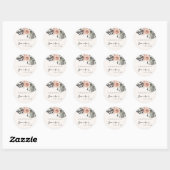 BOHO ROESTKLEURIG ROZE MONSTERA BLUEMEN BRUIDSSCHO RONDE STICKER (Vel)