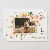 Boho Romantic Floral Blooms Photo Save the Date (Devant)