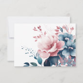 Boho romantique Dusty Blue Floral Wedding RSVP QR (Dos)