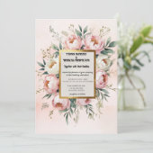 Boho romantique Faire-part de mariage - Blush Pink (Debout devant)