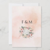 Boho romantique Faire-part de mariage - Blush Pink (Dos)