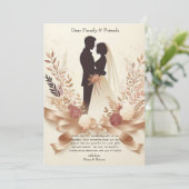 Boho Romantische Bloemen Rustiek Elegante Huwelijk Bedankkaart (Staand voorkant)