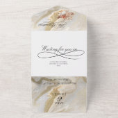 Boho romantische kalligrafie de bruiloft all in one uitnodiging (Buitenkant)