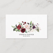 Boho Rood en Paarse Waterverf Bloemen Bruiloft Plaatskaartje (Achterkant)