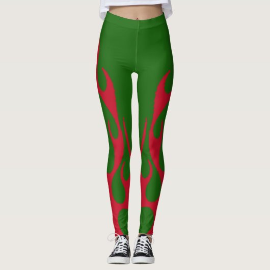 BOHO ROOD HEET VUUR  VLAM LEGGINGS (Voorkant)