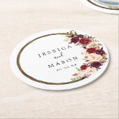 Boho rood krans huwelijks onderzetters (Gebogen)