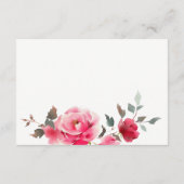 Boho Rood Roze Roze Bloemen Huwelijk QR Code RSVP Informatiekaartje (Achterkant)
