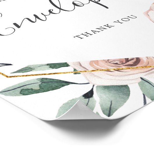 Boho Roos Baby shower Adres Envelope Sign Poster (Hoek)