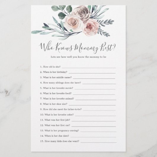 Boho Roos Baby shower die mama het beste kent (Voorkant)