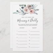 Boho Roos Baby shower Hoe oud waren mama en papa (Voorkant / Achterkant)